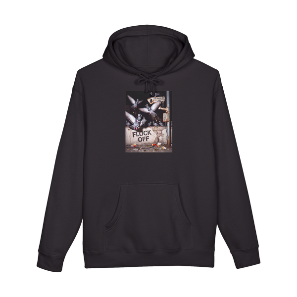 Flock Off Anti-Surveillance Pigeon Hoodie — Black