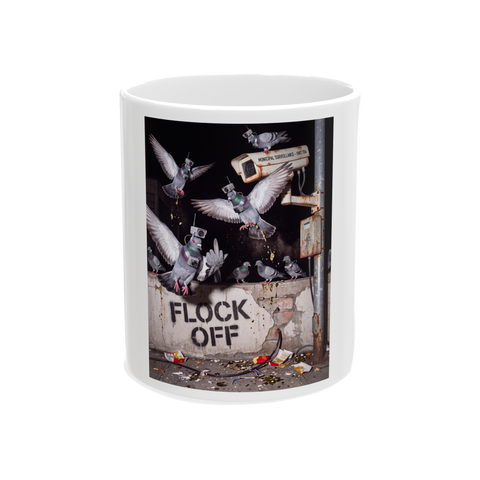Flock Off Funny Anti-Surveillance Pigeon Mug
