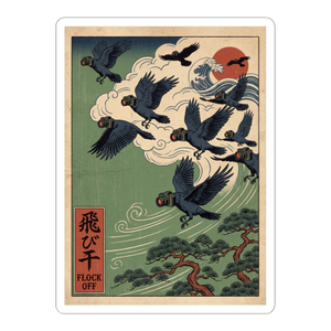 Flock Off Surveillance Drone Crow Sticker