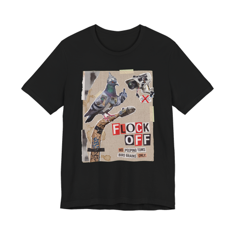 Flock Off Shirt — Funny Birds Aren't Real Conspiracy Tee — Black