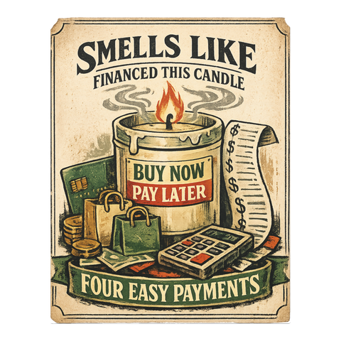 Four Easy Payments — Funny Debt Wall Art — 0.75''