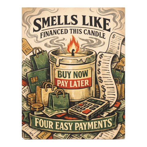 Four Easy Payments — Funny Debt Wall Art — 0.75''