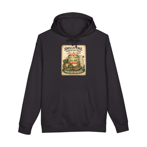 Four Easy Payments Hoodie — Funny Buy Now Pay Later Gift — Black