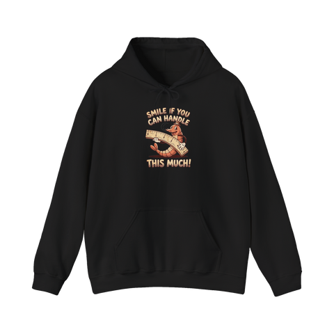 Four Honest Inches Hoodie — Funny Worm Ruler Size Joke — Black