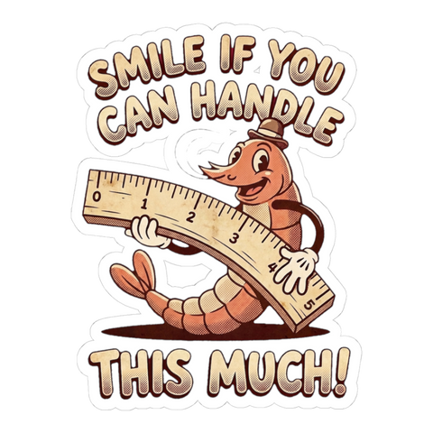 Four Honest Inches Sticker — Funny Worm Ruler Size Joke — White