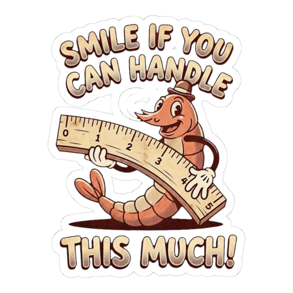 Four Honest Inches Sticker — Funny Vintage Worm Gag Gift — White
