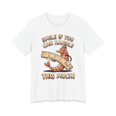 Four Honest Inches — Funny Retro Worm Ruler Shirt — White