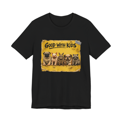 T-shirt that says Free Beast-Folk To Good Home, a funny sci-fi monster adoption joke.