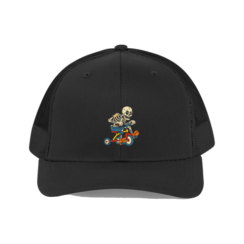 Fully Grown Adult Hat — Funny Existential Dread Trucker Cap — Black