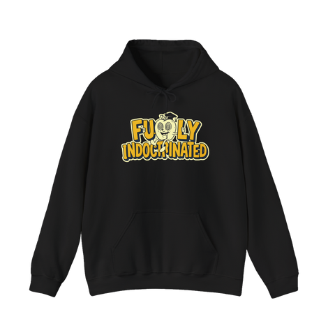 Fully Indoctrinated Hoodie — Funny Retro Mascot Sweatshirt