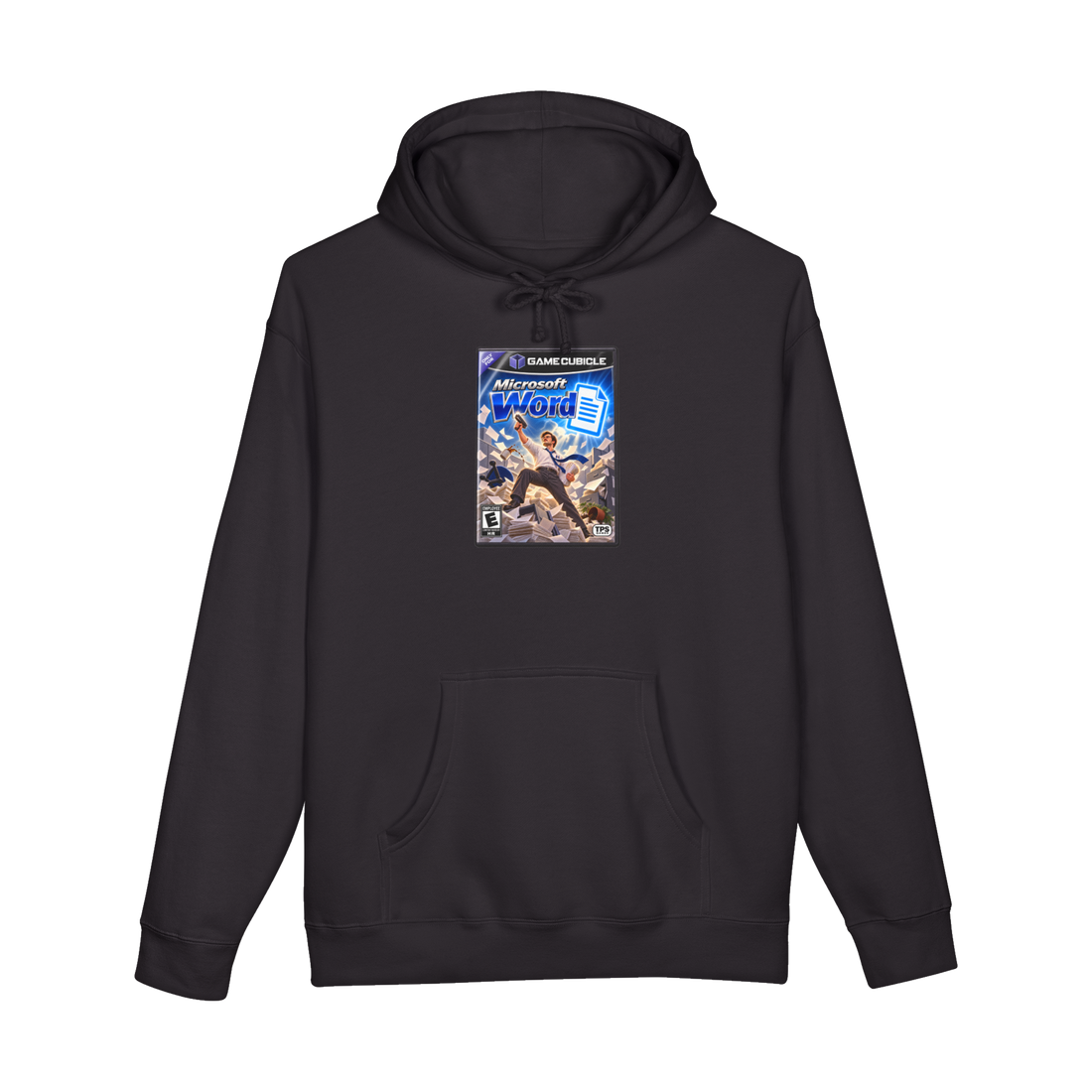 Game Cubicle Hoodie — Funny Office Video Game Parody — Black