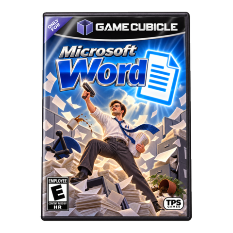 Game Cubicle Sticker — Funny Office Video Game Parody — White