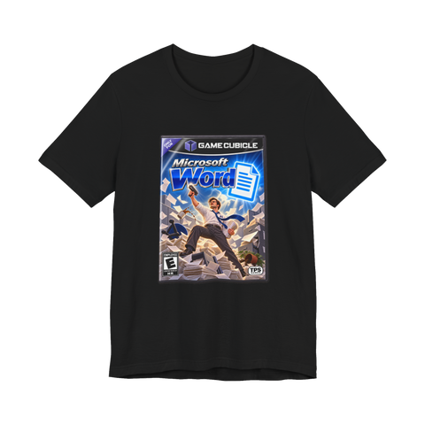 Game Cubicle T-Shirt — Funny Office Video Game Parody — Black