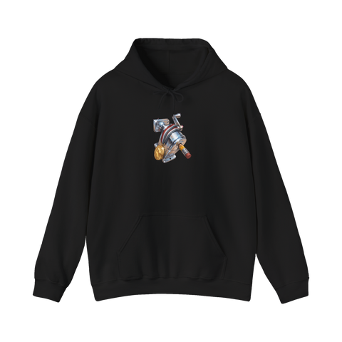 Gold Medal Woodchipper — Retro Pencil Sharpener Hoodie — Black