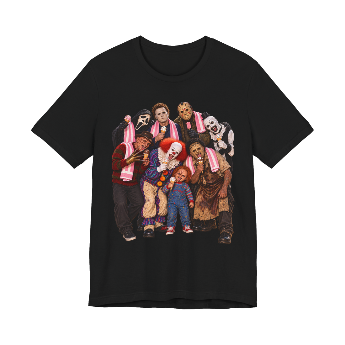 Good Guys Ice Cream Social T-Shirt — Horror Movie Villains Ice Cream — Black
