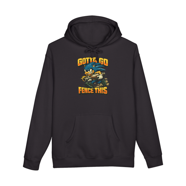 Blue hedgehog parody gotta fence fast catalytic converter meme hoodie