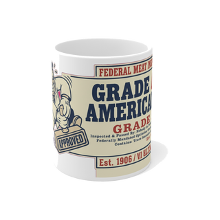 Grade A American Stamp — Funny Retro Inspector Coffee Mug