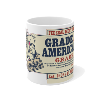 Grade A American Stamp — Funny Retro Inspector Coffee Mug