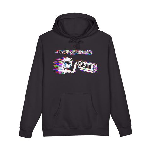 Grok Explain This Hoodie — Brainlet Wojak Artificial Intelligence Tech — Black
