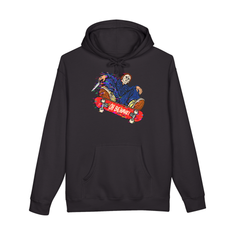 Haddonfield Pro Skater Hoodie — Funny Michael Myers — Black