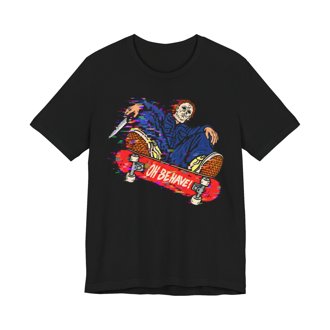 Haddonfield Pro Skater T-Shirt — Funny Michael Myers — Black