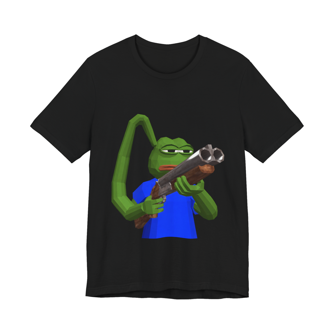 Hard Reset T-Shirt — Funny Pepe the Frog Shotgun — Black