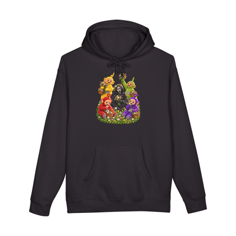 Healing Era Hoodie — Funny Teletubbies Ghostface Scream — Black