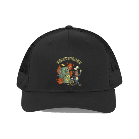 Healthy Inflation Hat — Funny Federal Reserve Cap — Black