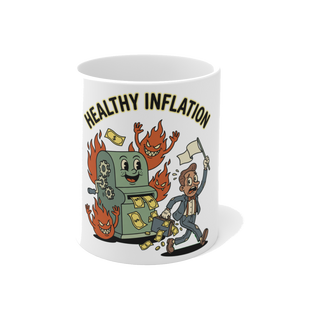 Healthy Inflation Federal Reserve Mug — Funny Money Printer Cup