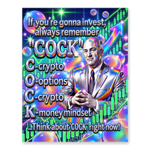 High Yield COCK Portfolio Poster — Funny Finance Meme Art