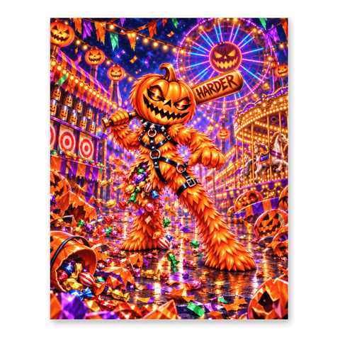 Hit Me Harder Funny Pumpkin Piñata Halloween Poster