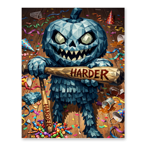 Hit Me Harder Poster — Spooky Season Opens Funny Pumpkin Pinata Kink