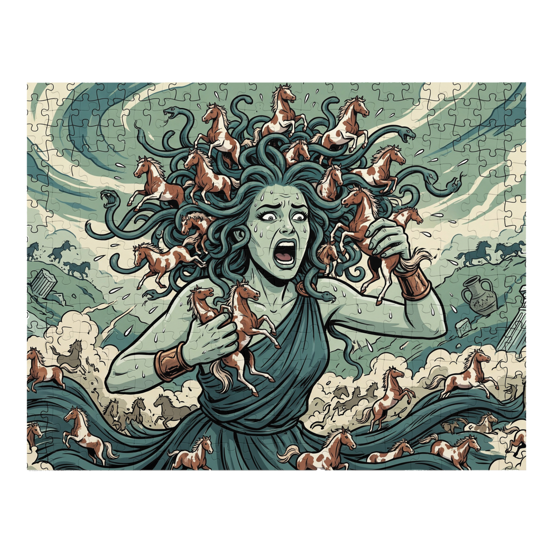 Hold Your Horses Medusa Puzzle — Funny Mythology Gift