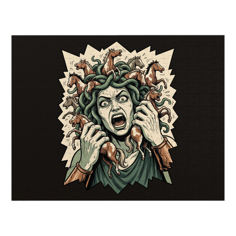 Hold Your Horses Medusa Puzzle — Funny Mythology Gift