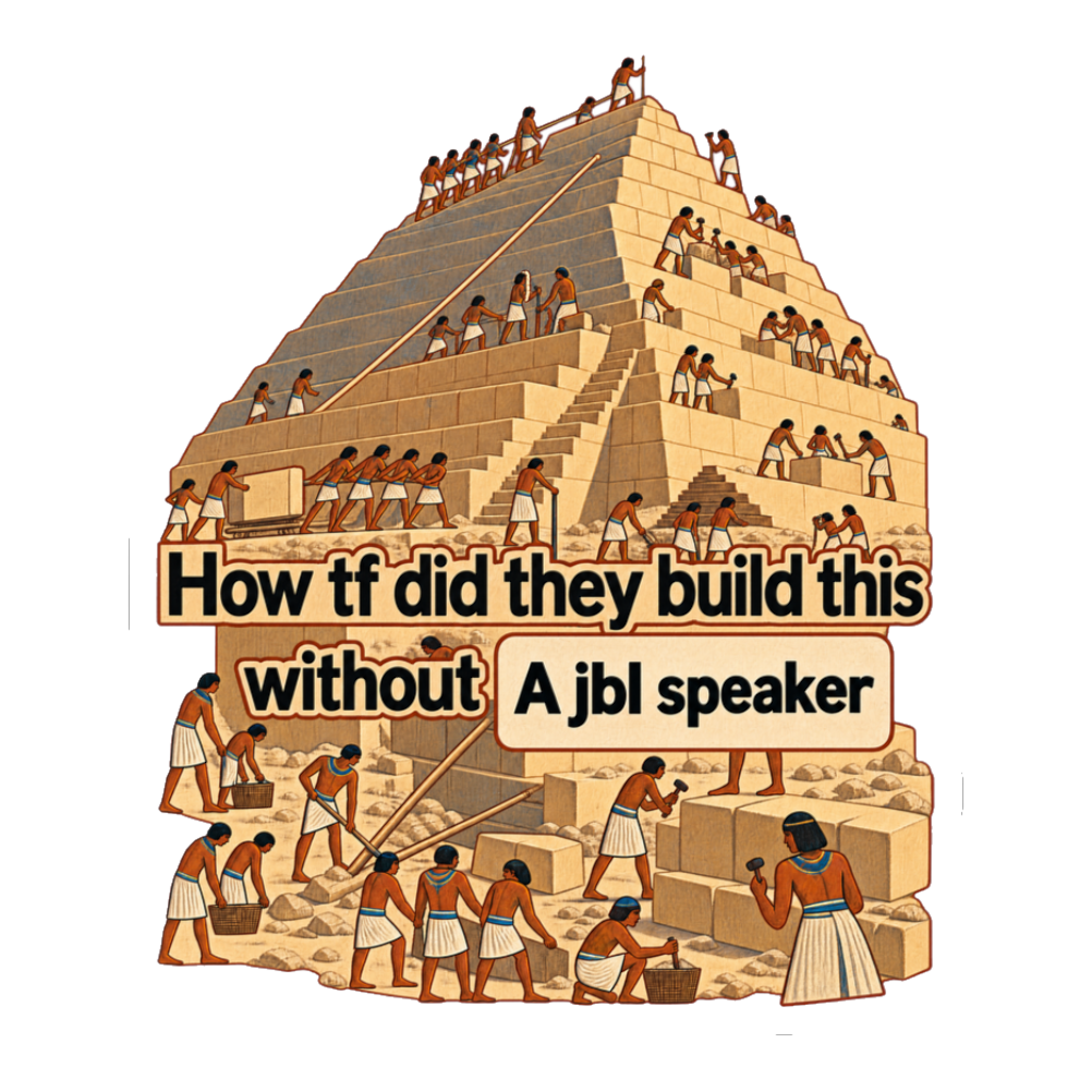 how tf did they build this Sticker — Funny Ancient Egypt — White