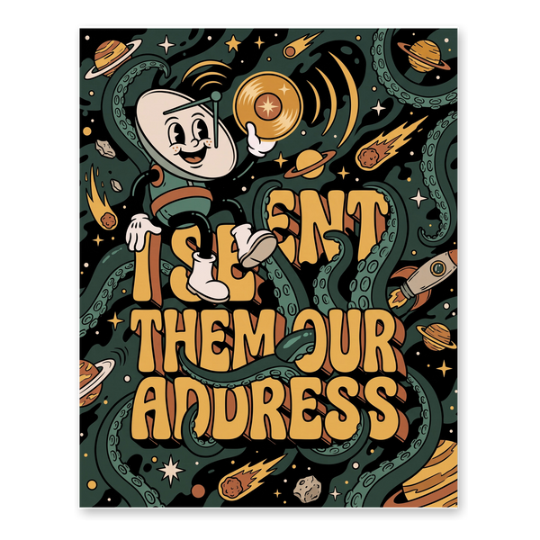 I Doxxed Earth Poster — Funny Voyager Golden Record Art