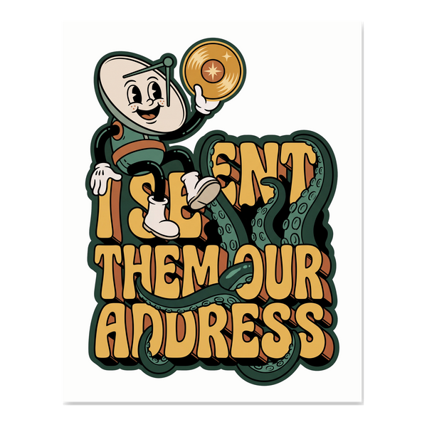 I Doxxed Earth Poster — Funny Voyager Golden Record Art