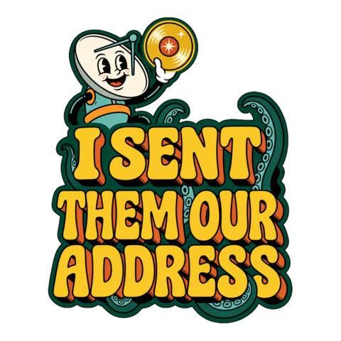 I Doxxed Earth Sticker — Funny Voyager Golden Record — White
