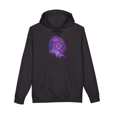 Iced Out Gaben Hoodie — Gabe Newell Steam Pc Gaming Glitch Art — Black