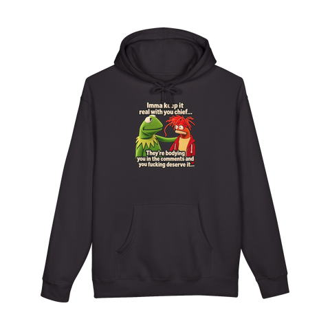 Imma Keep It Real Chief Hoodie — Bodied Ratioed Internet Culture Group — Black