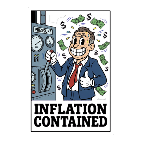 Inflation Contained — Funny Federal Reserve Meme Sticker