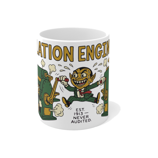 Inflation Engineer Mug — Funny Money Printer Go Brrr Coffee Cup