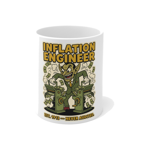 Inflation Engineer Mug — Funny Money Printer Go Brrr Coffee Cup