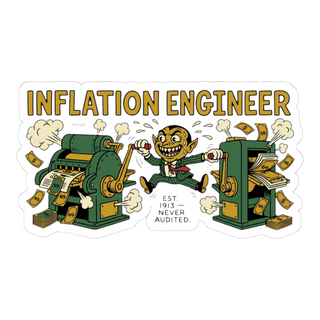 Inflation Engineer Sticker — Money Printer Go Brrr Decal
