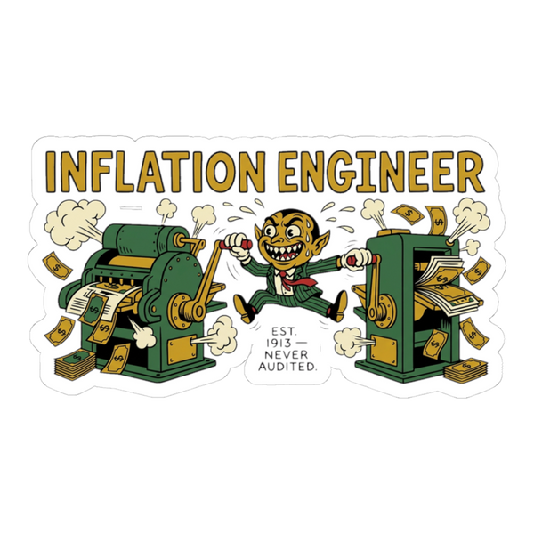 Inflation Engineer Sticker — Money Printer Go Brrr Decal