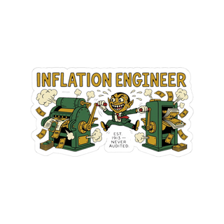 Inflation Engineer Sticker — Money Printer Go Brrr Decal