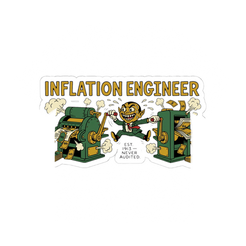 Inflation Engineer Sticker — Money Printer Go Brrr Decal