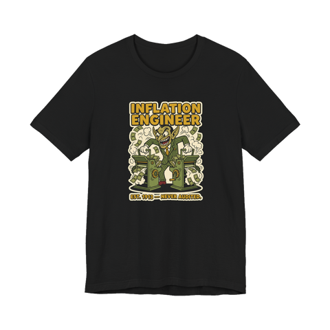 Inflation Engineer Shirt - Funny Money Printer Go Brrr Tee — Black