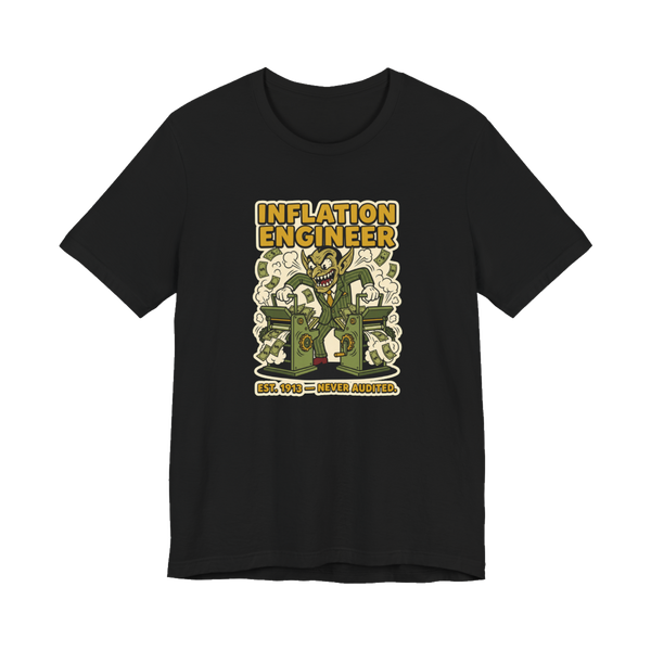 Inflation Engineer Shirt - Funny Money Printer Go Brrr Tee — Black