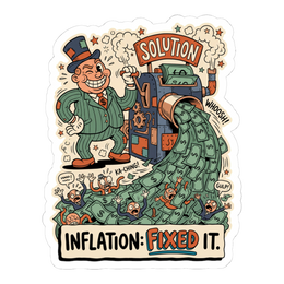 Inflation: Fixed It Sticker — Money Printer Go Brrr Decal